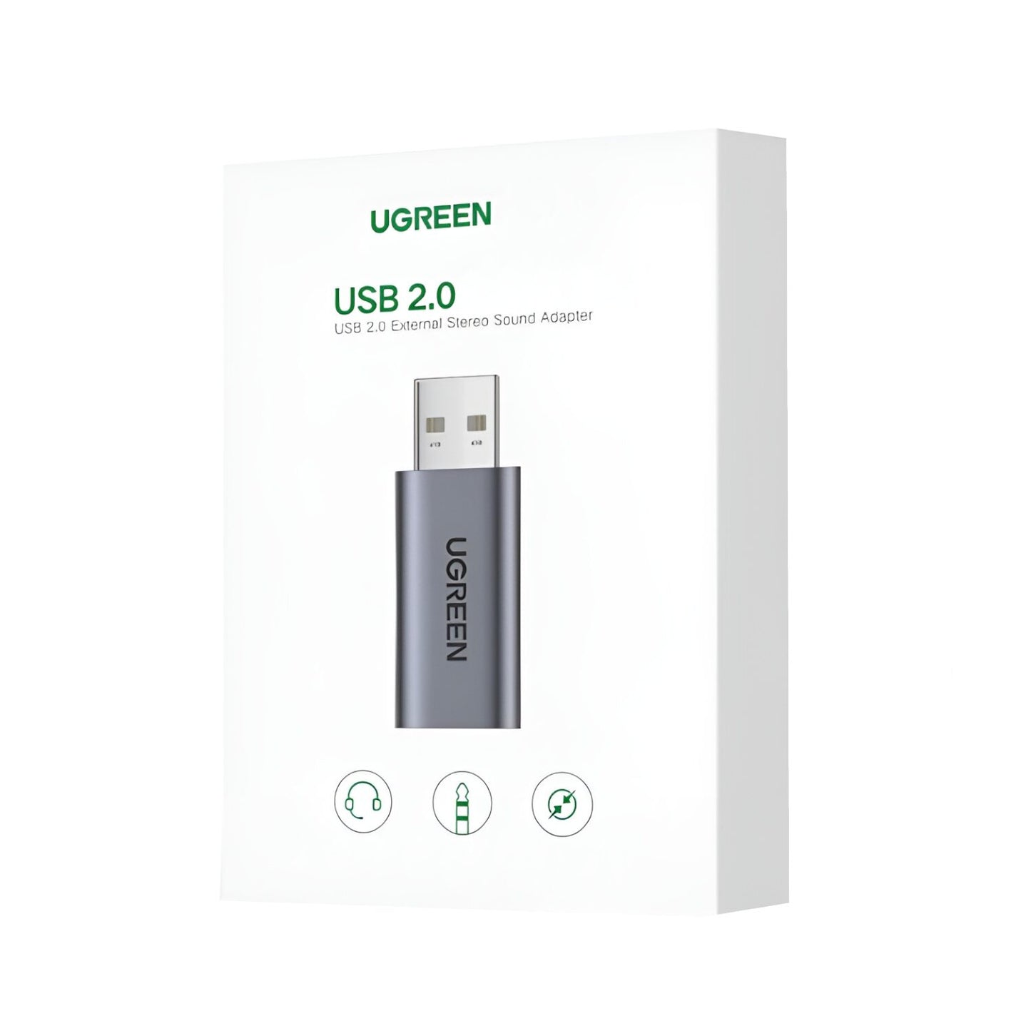 UGREEN CM383-80864 USB-A to 3.5mm Audio Jack External Sound Adapter - Silver