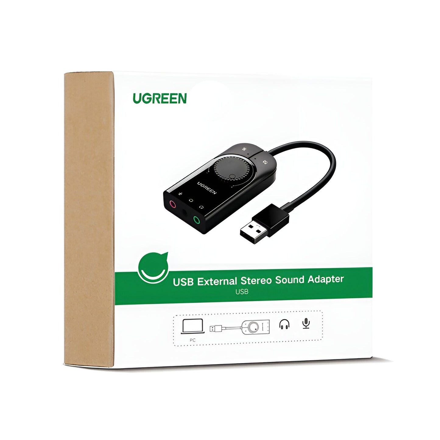 UGREEN CM129-40964 USB-A to 3.5mm External Stereo Sound Adapter - Black