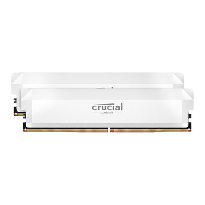 Crucial Pro DDR5-6000 64GB (2 x 32GB) Overclocking Memory Kit - White