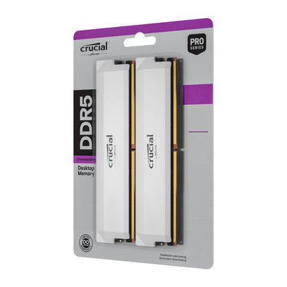 Crucial Pro DDR5-6000 64GB (2 x 32GB) Overclocking Memory Kit - White