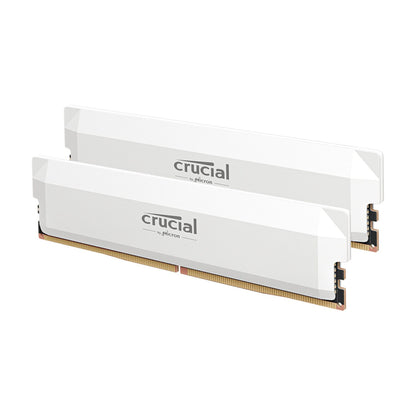 Crucial Pro DDR5-6000 64GB (2 x 32GB) Overclocking Memory Kit - White