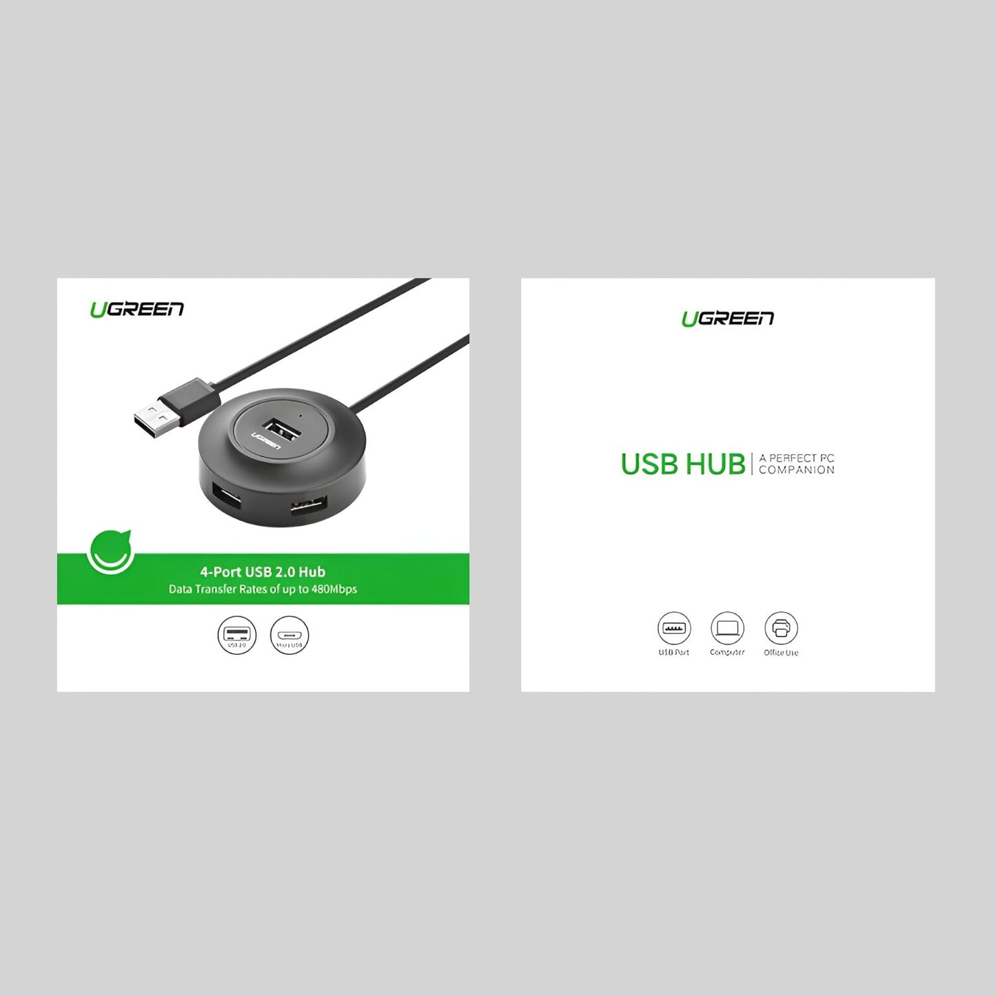 UGREEN 4-IN 1 USB 2.0 Hub - Black