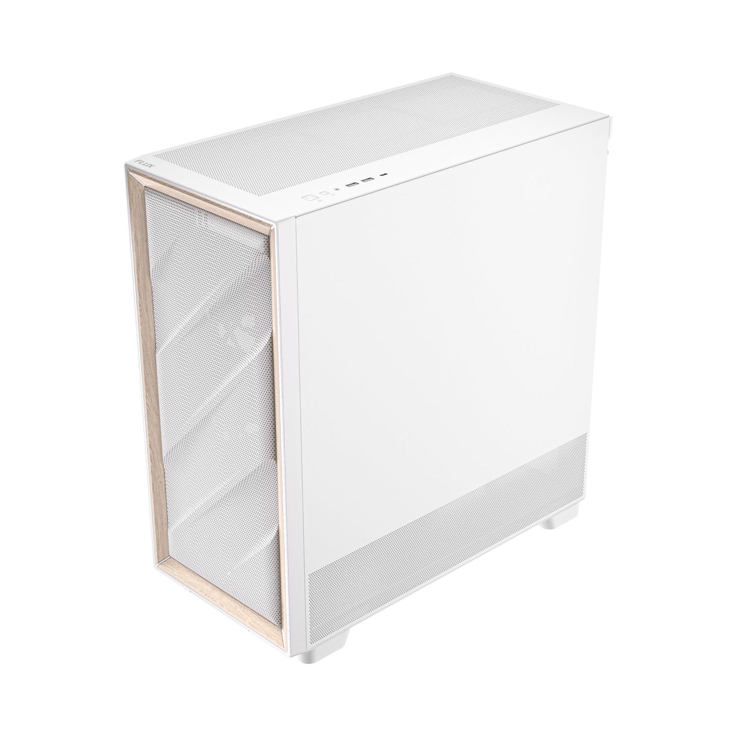 Antec FLUX Mid-Tower E-ATX Gaming Chassis Wood Front Panel - White