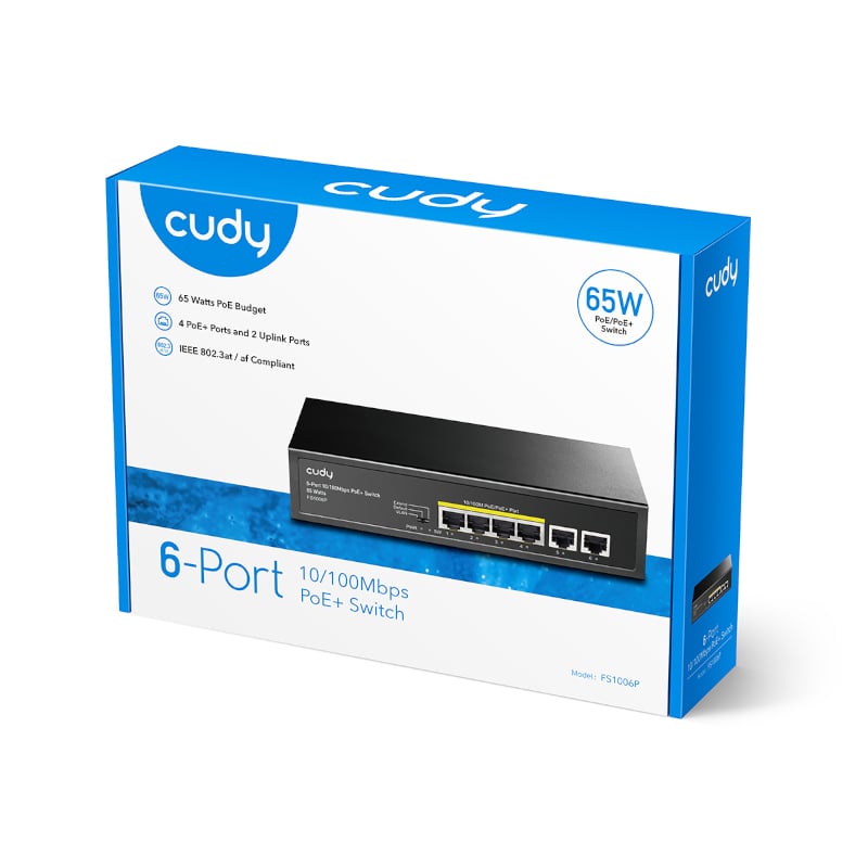 Cudy 6-Port Ethernet Unmanaged Switch - 4 Ports POE