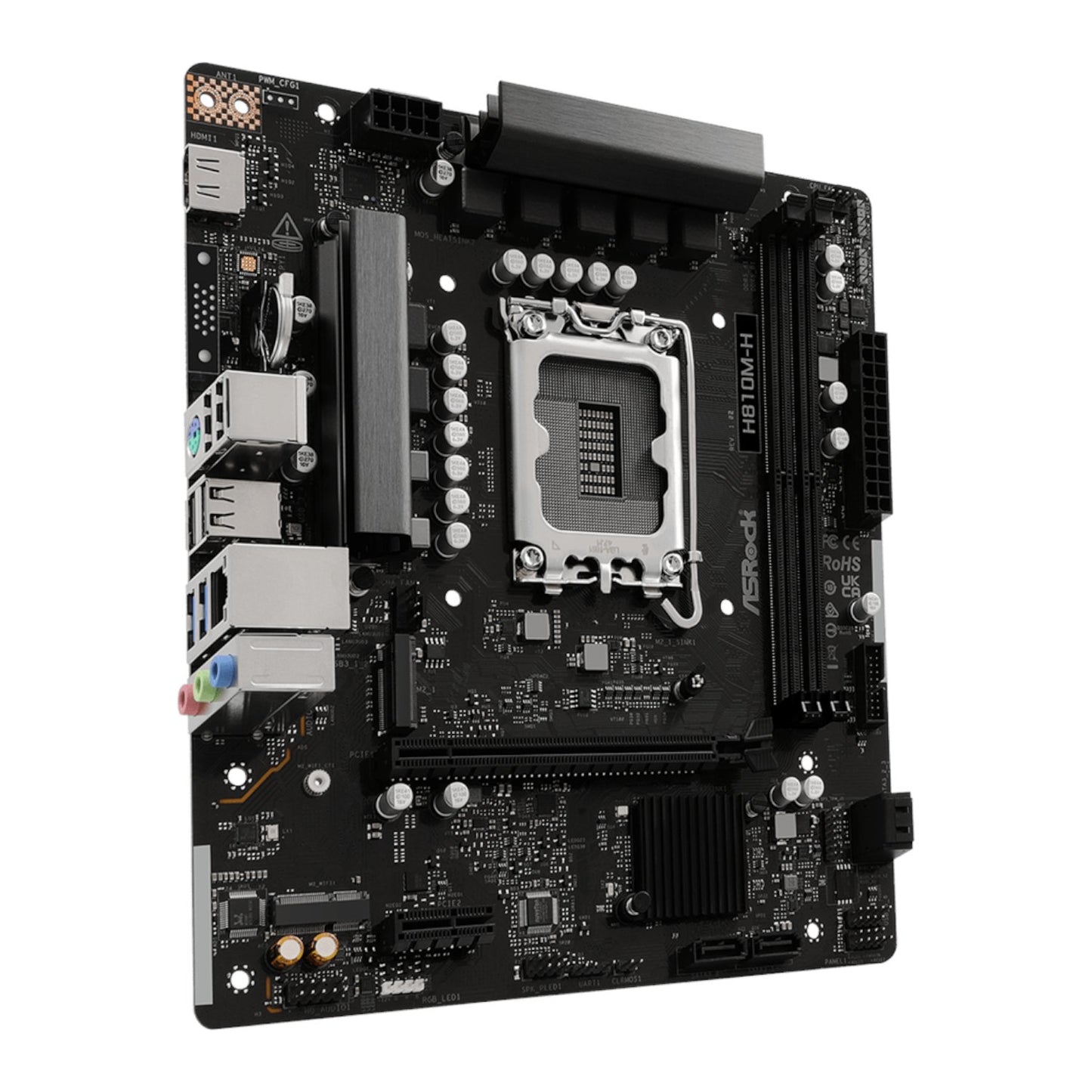 ASRock H810M-H Intel LGA1851 Micro ATX Motherboard - Black
