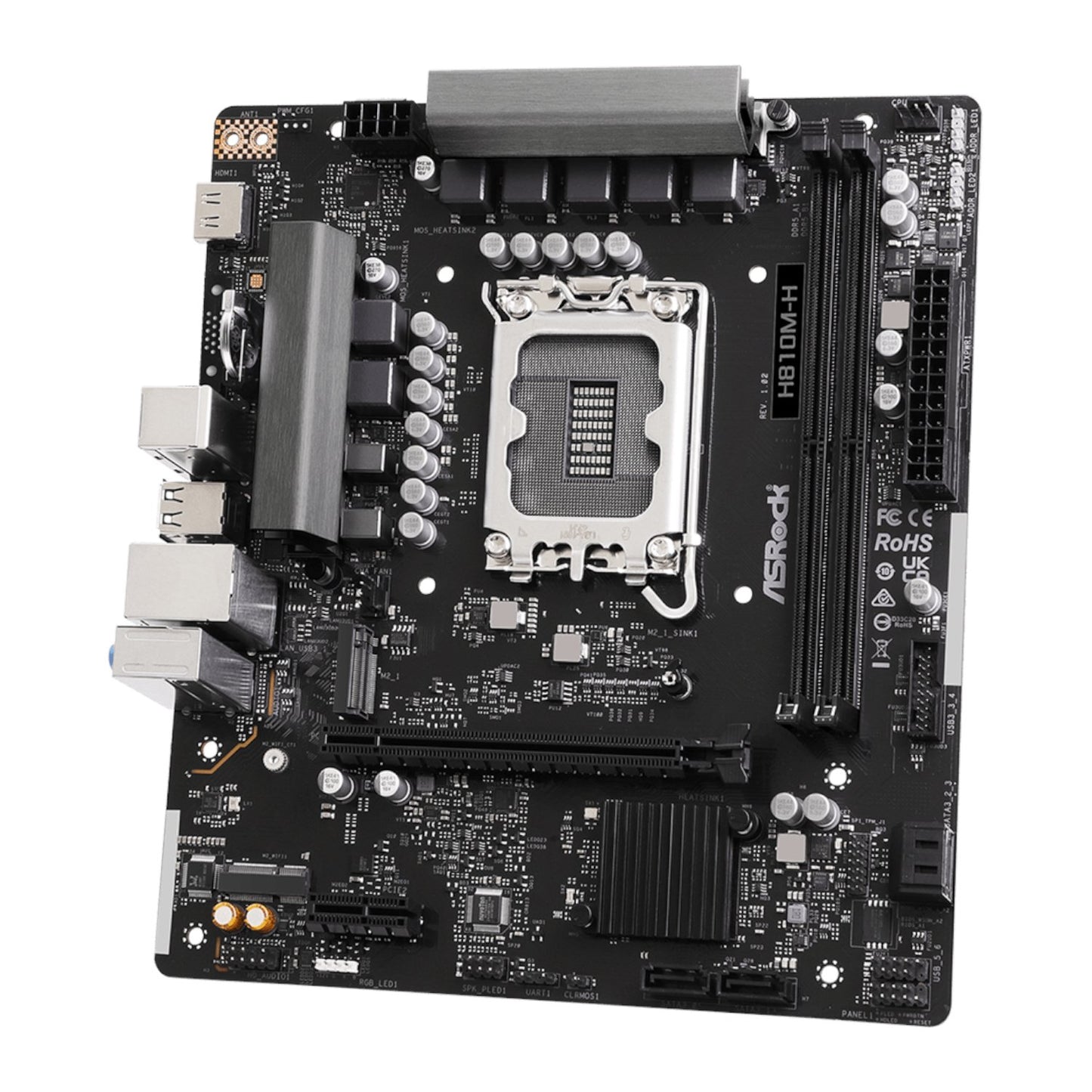 ASRock H810M-H Intel LGA1851 Micro ATX Motherboard - Black