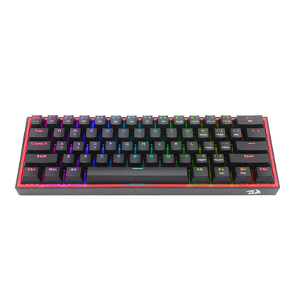 Redragon K616 FIZZ Pro 61-Key RGB Mechanical Gaming Keyboard – Black (60%, RGB, Wireless/Wired, Hot-Swappable)
