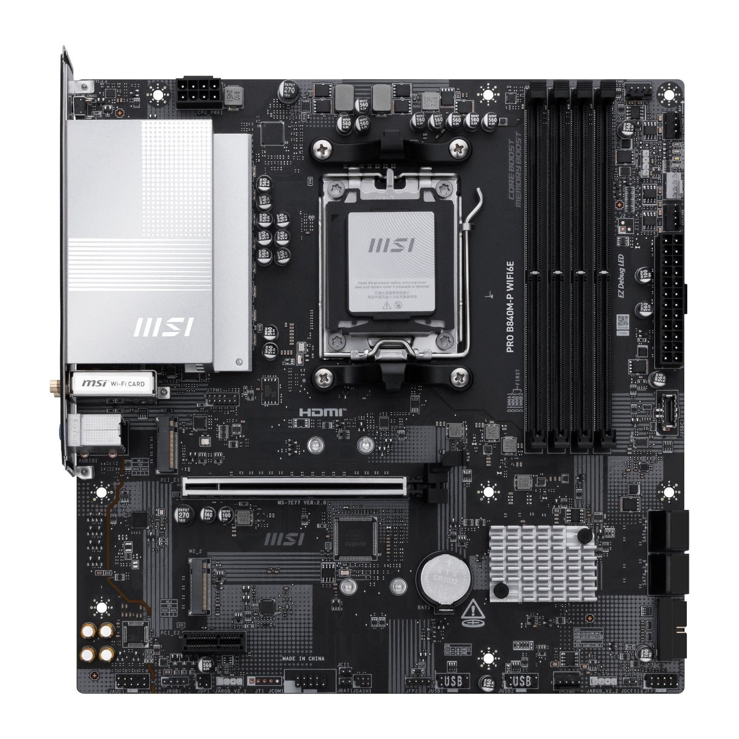 MSI PRO B840M-P Wi-Fi 6E AMD AM5 MATX Gaming Motherboard
