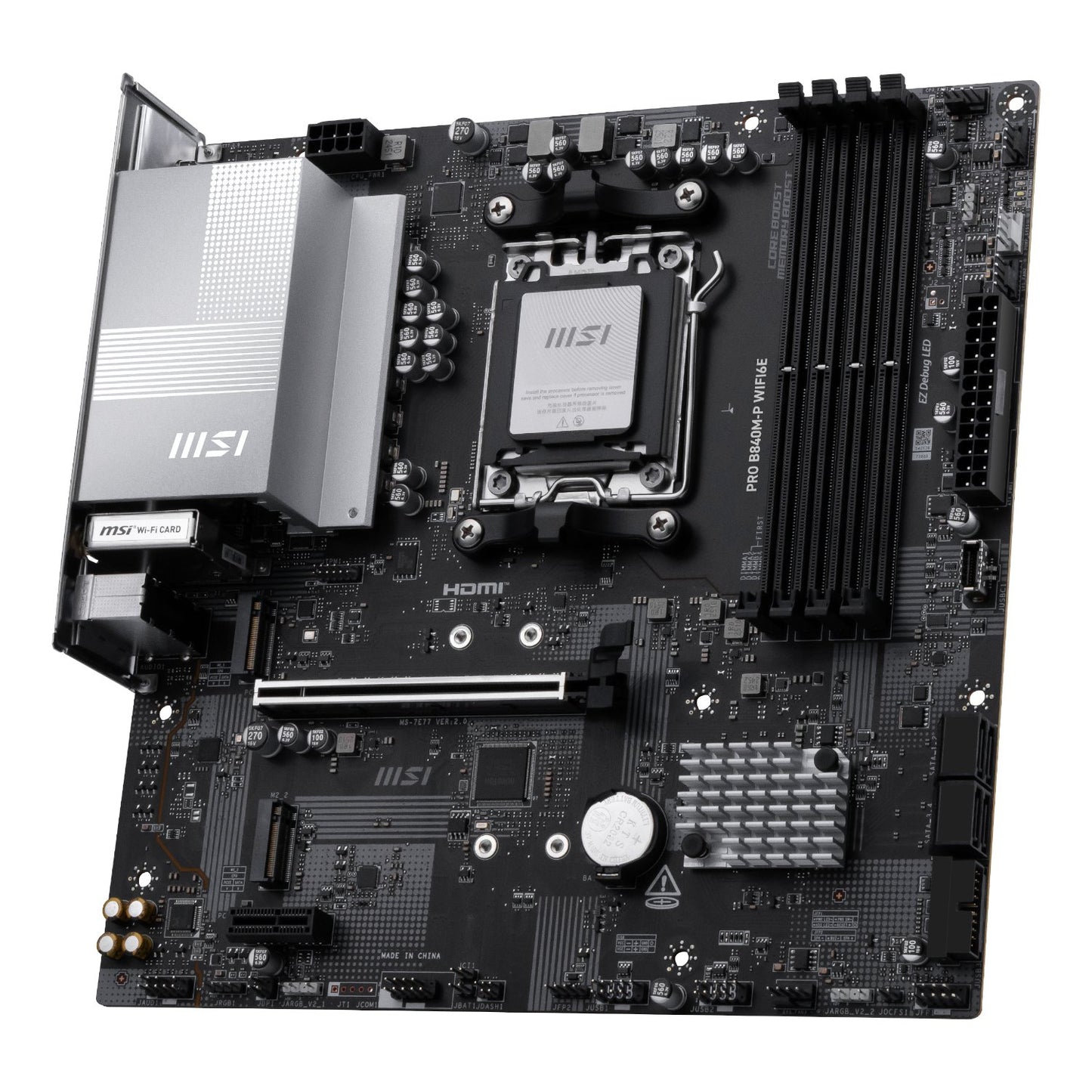 MSI PRO B840M-P Wi-Fi 6E AMD AM5 MATX Gaming Motherboard
