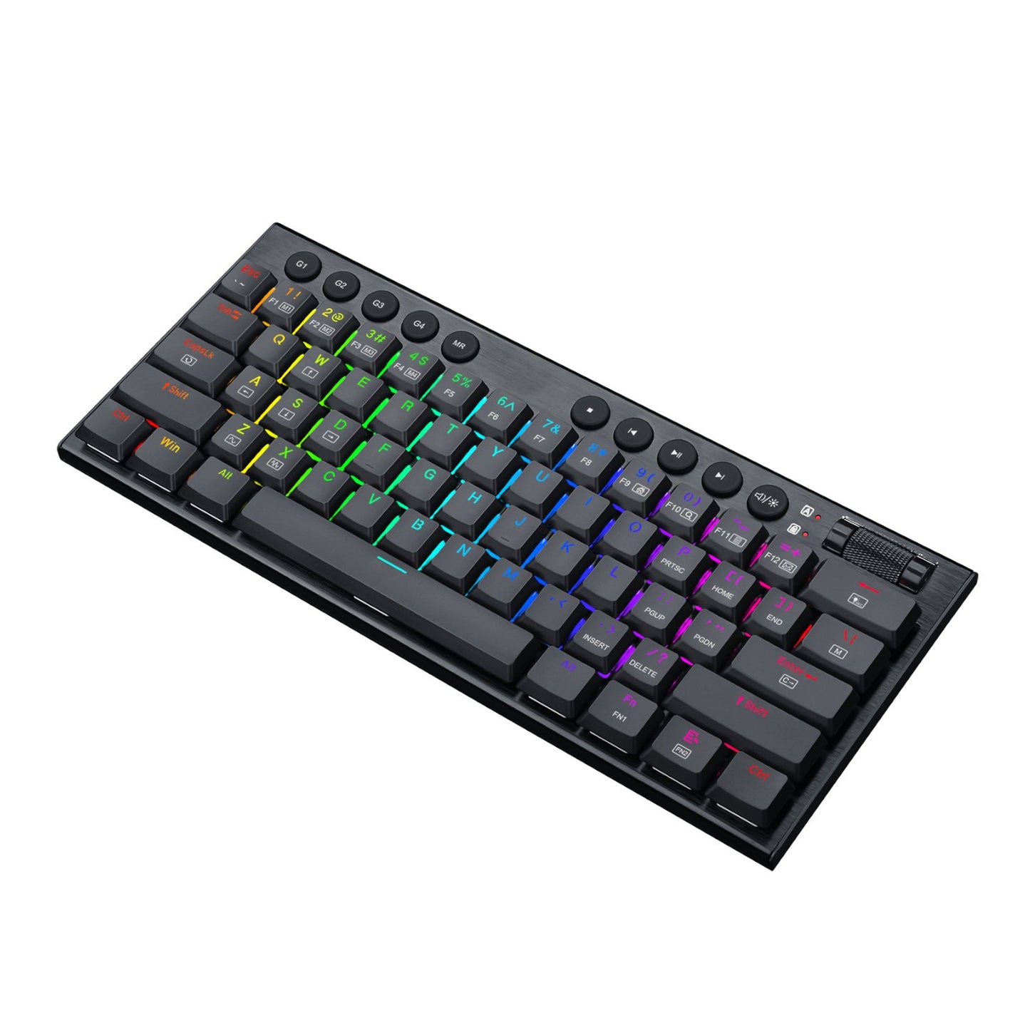 REDRAGON Horus Mini 61Key Red Switch RGB Low Profile Gaming Mechanical Keyboard - Black