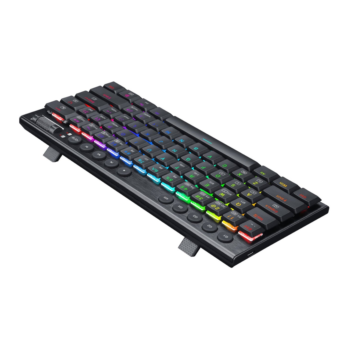 REDRAGON Horus Mini 61Key Red Switch RGB Low Profile Gaming Mechanical Keyboard - Black