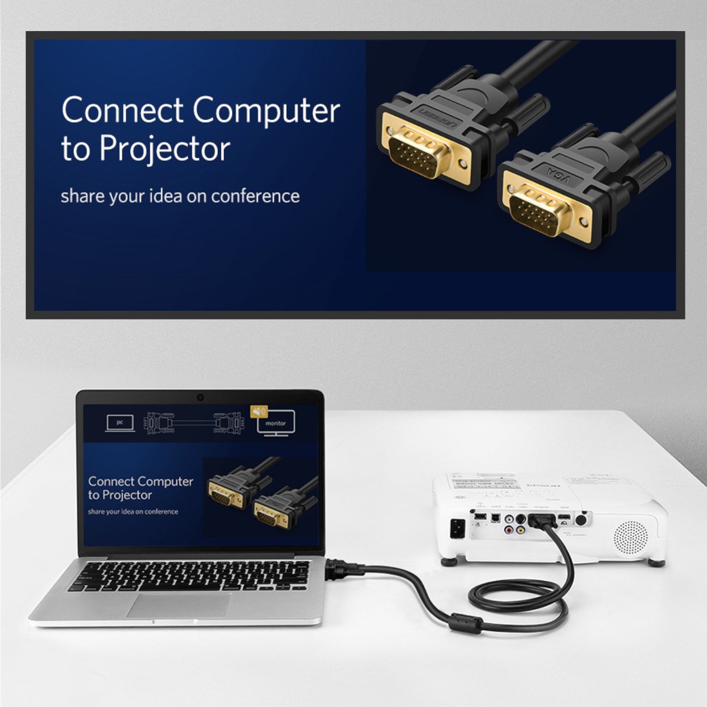 UGreen VG101 VGA Male to Male Cable 3M